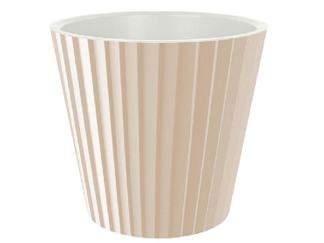 Горшок для цветов InGreen Sand  D230мм, 5,8л c дренажной вставкой молочный шоколад